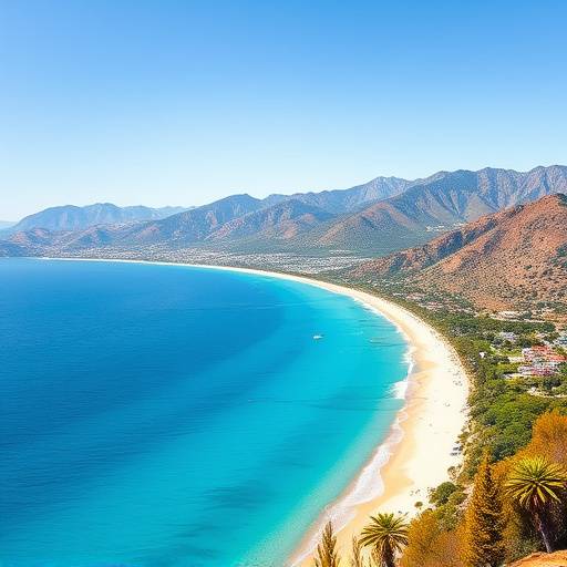 Antalya'nın masmavi denizi, uzun plajları ve Beydağları'nın panoramik görünümü