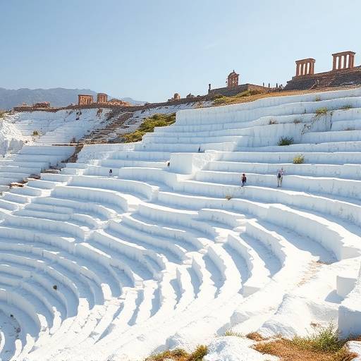 Pamukkale'nin beyaz travertenleri ve antik Hierapolis şehri